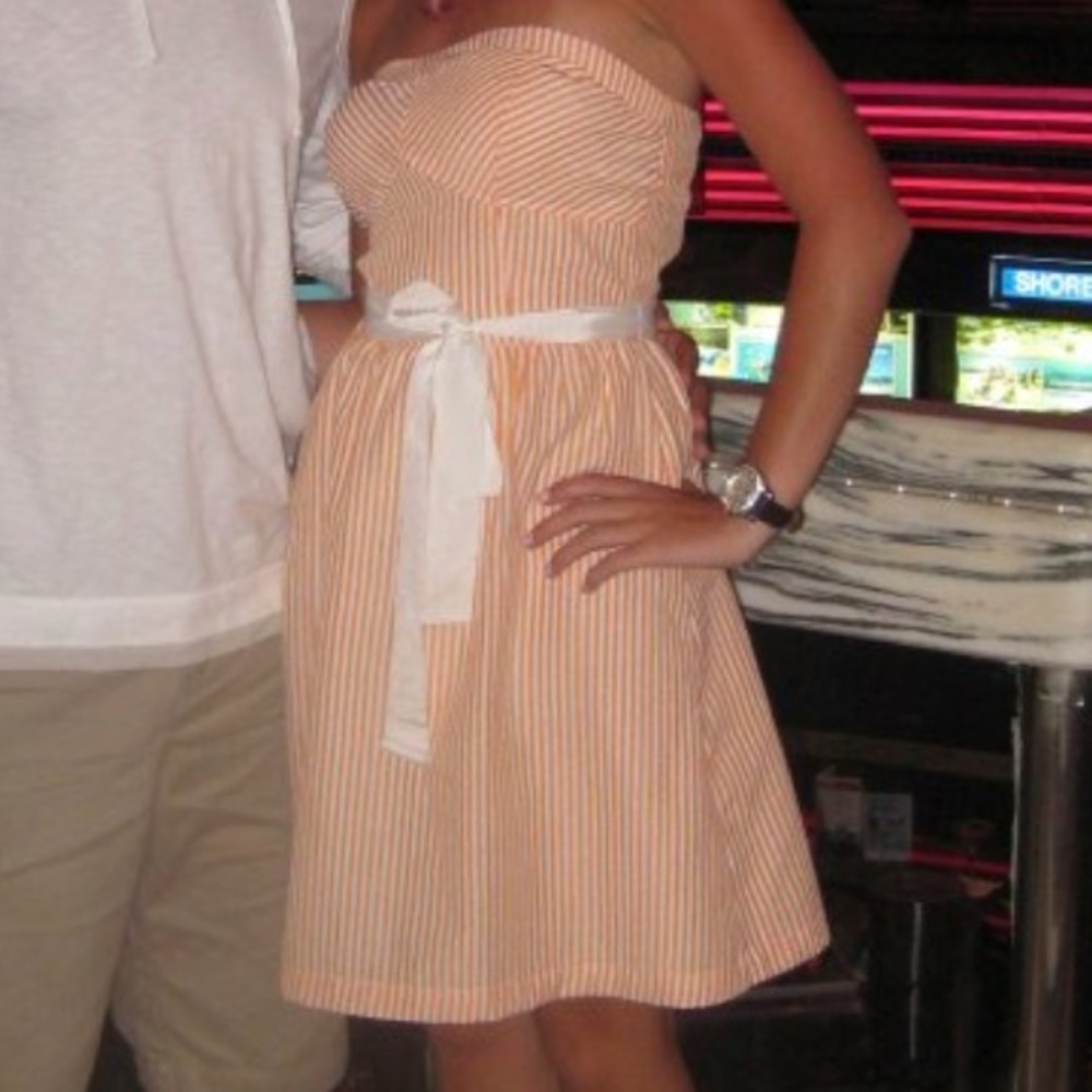 Orange SearSucker Dress